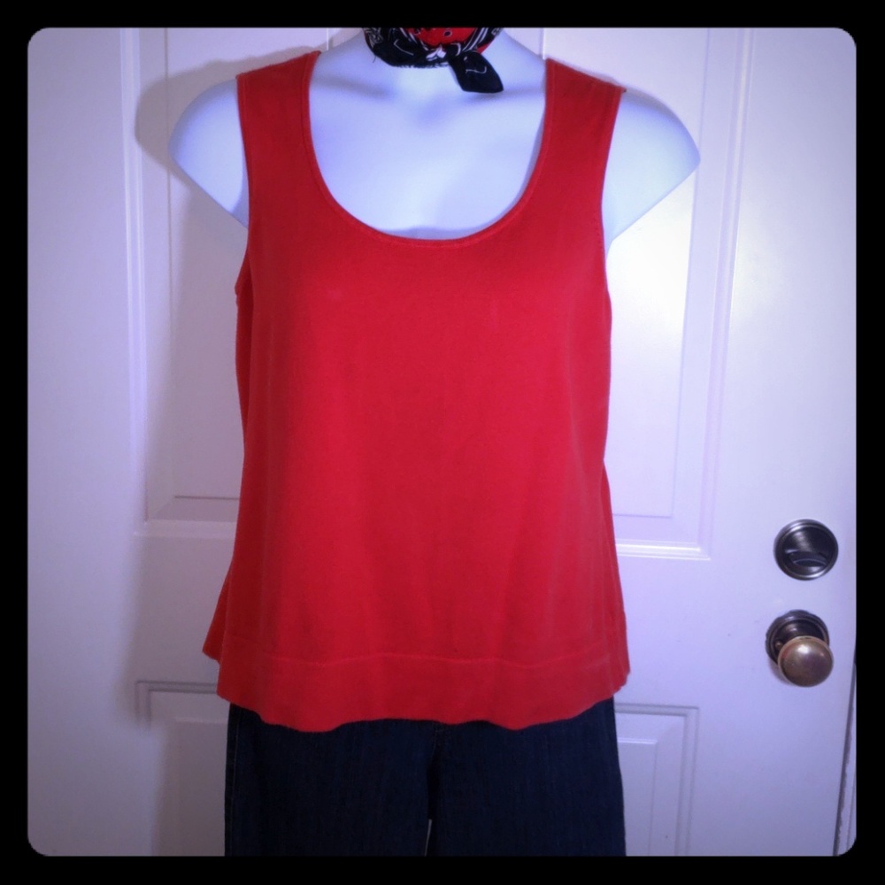 Bright red tank top